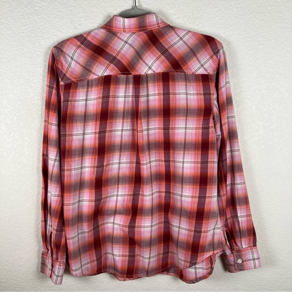 Faded Glory women’s SZ 8-10 EUC 100% cotton woven plaid button down shirt - Picture 4 of 8